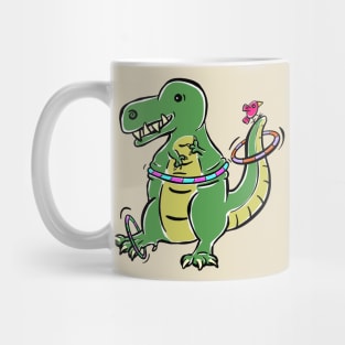 hula hoop Tyrannosaurus Dinosaur Dino Cartoon Cute Character Mug